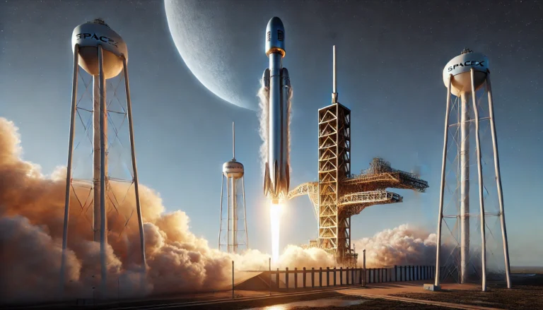SpaceX Starship Flight 8 launch on March 6, 2025, from Starbase, South Texas, featuring the Super Heavy booster separation and chopstick arm catch. The reusable rocket system aims for Mars missions, Moon landings, and cost-effective space travel. The Ship stage continues ascent but faces engine failures and loss of contact, affecting its planned dummy Starlink satellite deployment and splashdown in the Indian Ocean. SpaceX Starship reusability test highlights booster recovery success but Ship stage challenges.