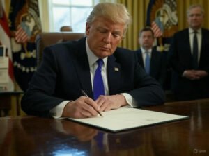Donald Trump second-term executive orders, Trump 2025 presidency, Trump signing executive orders in the Oval Office, Trump immigration and economic policies 2025, Trump second-term accomplishments vs first-term achievements